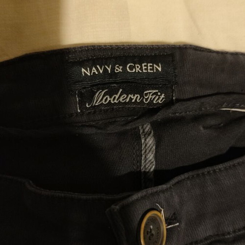 Navy&Green fabric trousers