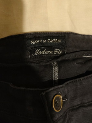 Navy&Green fabric trousers