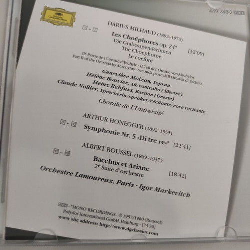 Igor Markevitch CD like new, Milhaud and Honegger classical music