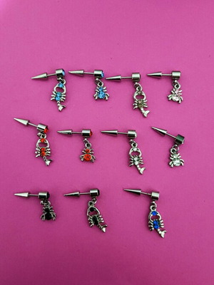 Scorpions and spiders stud earrings hypoallergenic steel like new