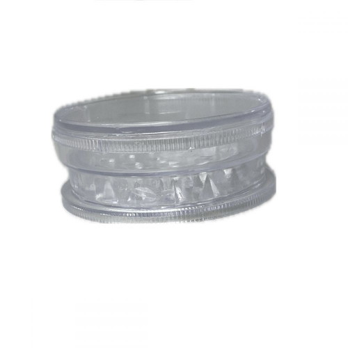 Plastic transparent tobacco and herb grinder 60x25mm new