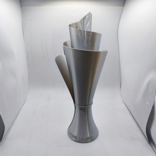 Uefa Nations League collectible trophy new, 24 cm silver metallic