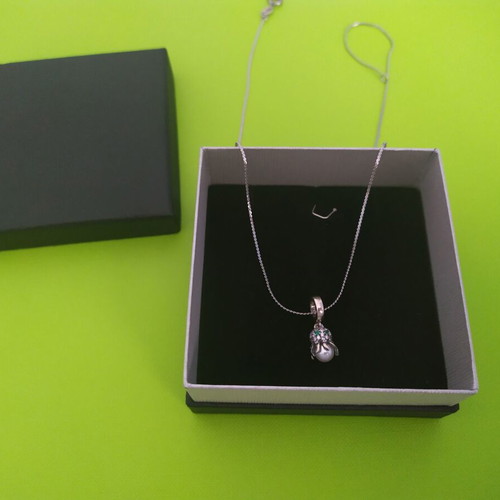 925 Silver Octopus Pendant with Synthetic Pearl new