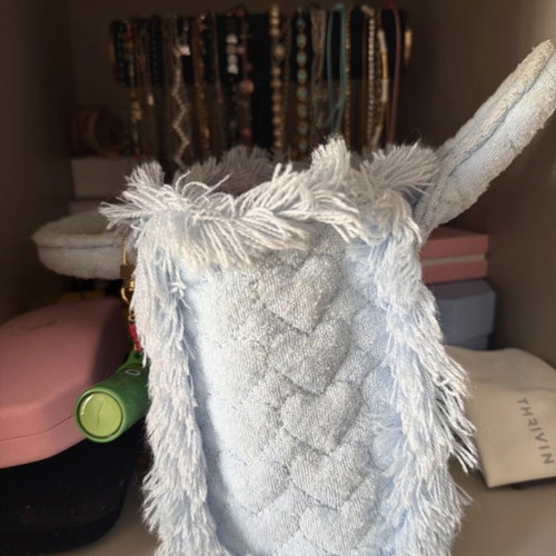 Saint Barth baby blue mini tote bag with strap