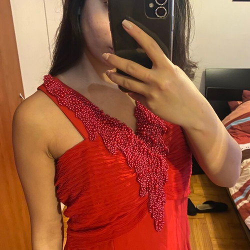 Red dress new, size L / 40 / 12 with slit detail