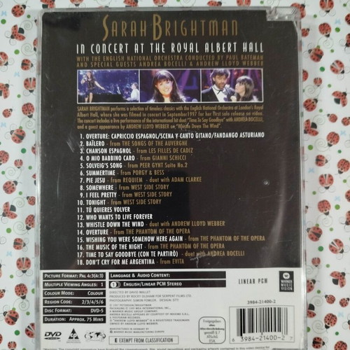 Sarah Brightman In Concert DVD used, pop