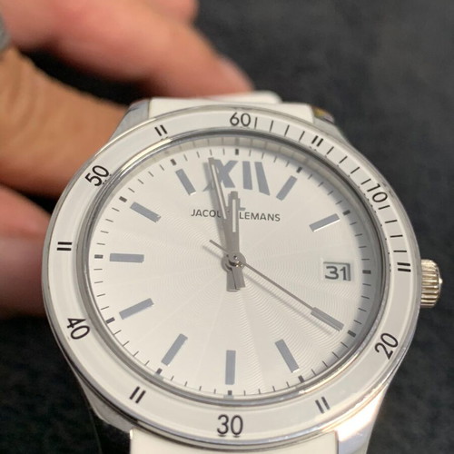 Jacques Lemans Rome Sports watch like new, white