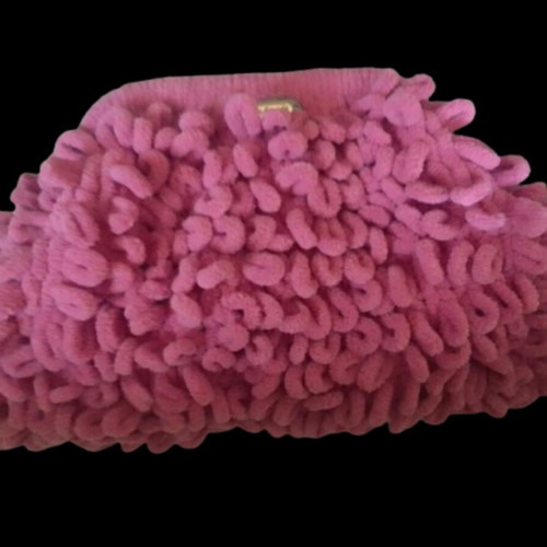 Handmade knitted puffy bag pink new