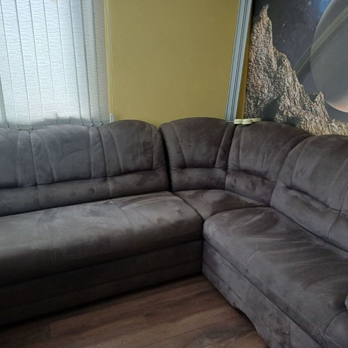 Corner sofa used, extendable, gray color