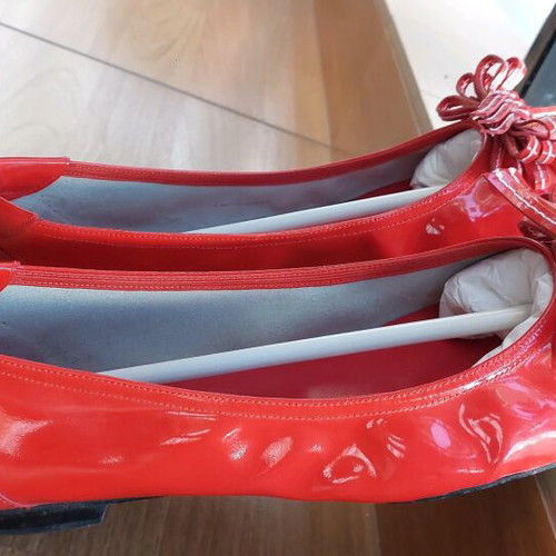 Nak ballerina shoes red patent leather like new, size 40