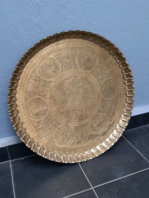 Large brass decorative plate used with Egyptian designs