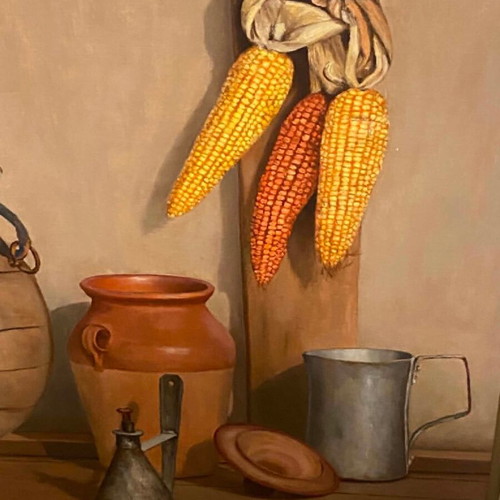 Th. Delis surrealist painting 1977