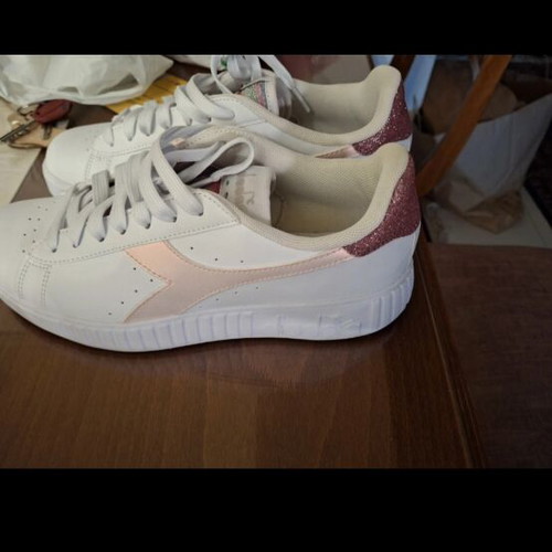 Diadora women's sneakers white with pink details new