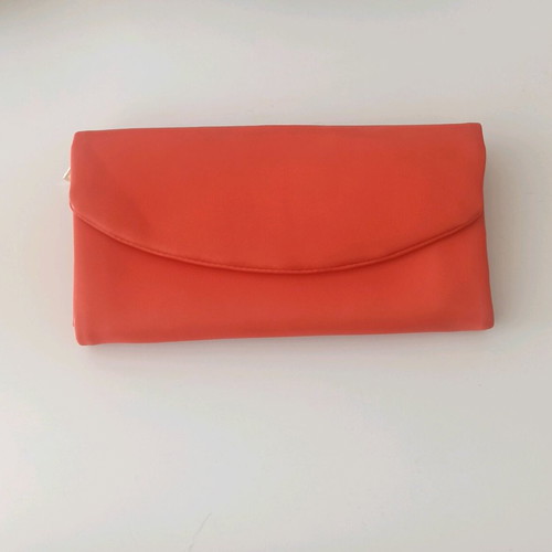 Women's wallet like new, orange with multiple card slots