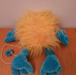 Cookies Monster λούτρινο vintage 80's σαν καινούργιο, κρεμαστό 30 εκ, κίτρινο & μπλέ