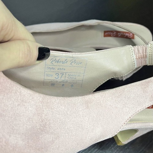 Roberto Rosso slingback heels, blush pink suede, EU 37