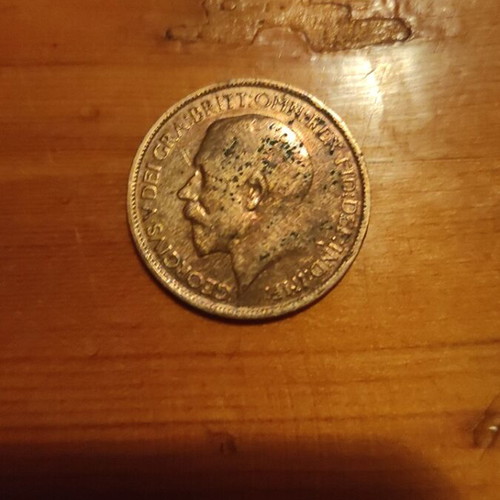 Half penny 1917 copper used coin