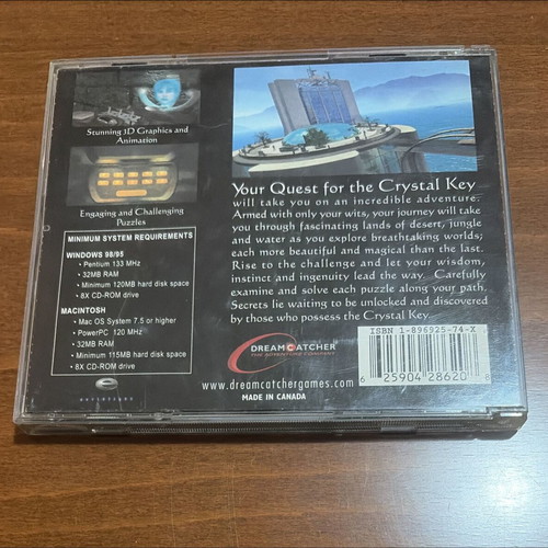 The Crystal Key PC game like new, 2 CD Jewel Case, adventure