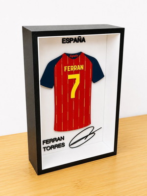 Spain Football Jersey 3D Shadow Box with Player Name and Number