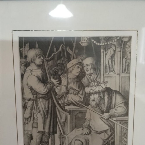 David Playing the Harp Chalcography print like new