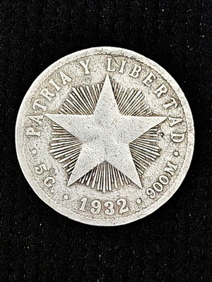 Ασημένιο νόμισμα Κούβας 1932 20 centavos μεταχειρισμένο