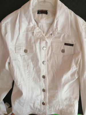 Women's denim jacket used, white, size S/M