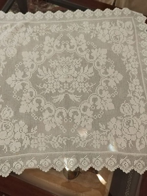 Crochet Tablecloth white handmade 85x85 cm new