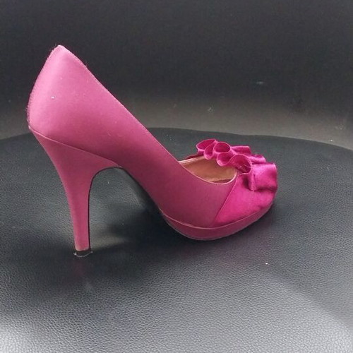 Nina New York satin peep-toe pumps with bow fuchsia like new, size 36