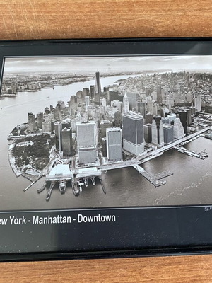 New York Manhattan Downtown Framed Print 25x20cm new