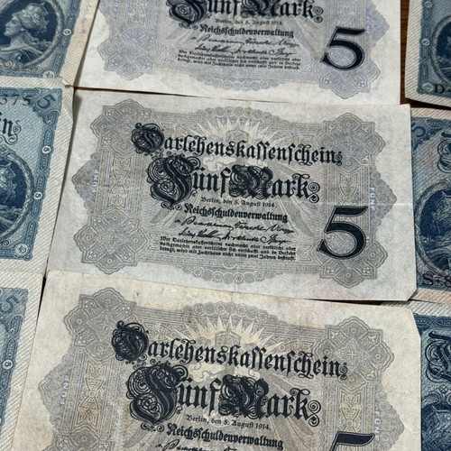 5 mark 1914 banknote lot of 14