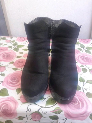 Black suede ankle boots used, size 38, Alta Moda