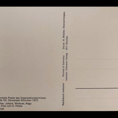 Munich 1972 Olympic Games official cards used, set of 2