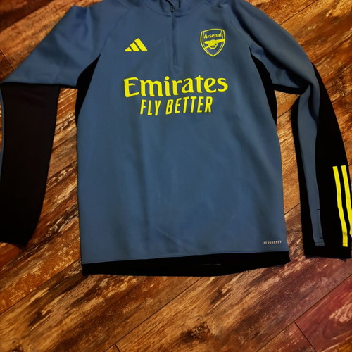 Adidas Arsenal half zip top, blue, size M
