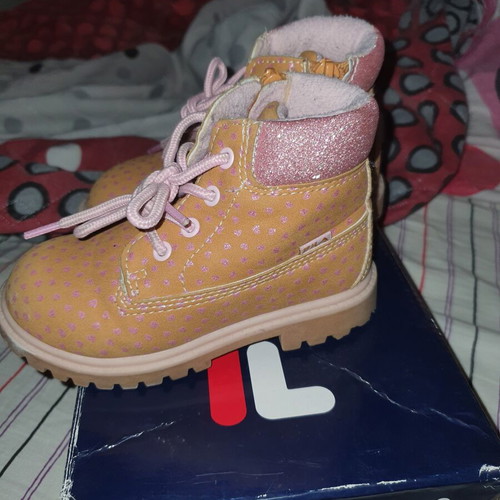 Fila kids boots size 24 like new, brown and pink