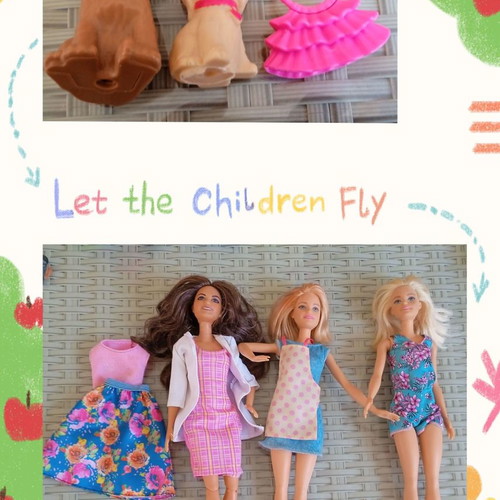 Barbie dolls authentic, dress set, puppies and bag