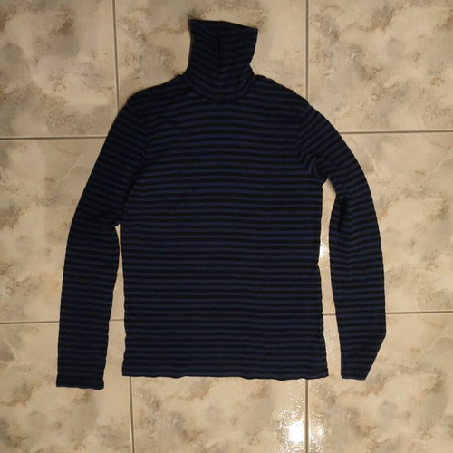 Striped long-sleeve shirt used, black and blue, size S