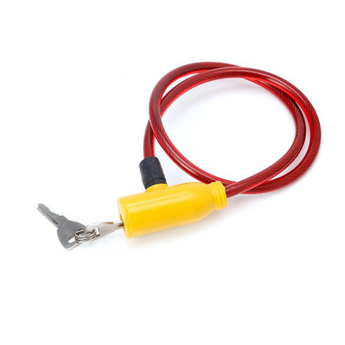 Bicycle lock new, red, 64 cm, PVC and steel