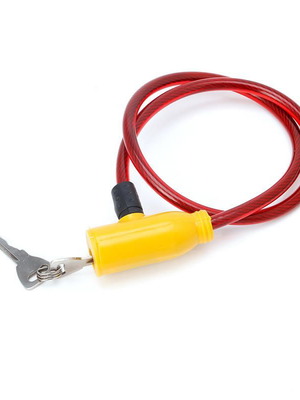 Bicycle lock new, red, 64 cm, PVC and steel