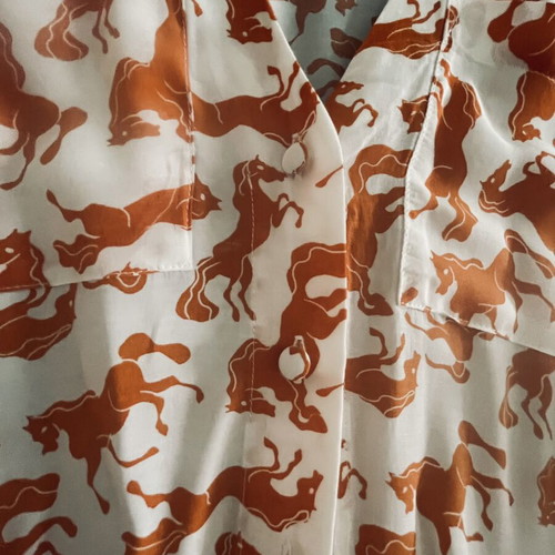 Nadia Rapti dress like new with buttons and side slits, white and orange