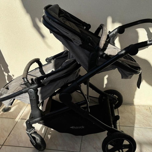 Hauk Atlantic Twin Melange Grey stroller like new for twins