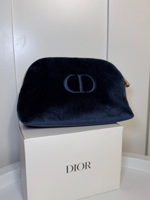Dior blue velvet toiletry bag like new