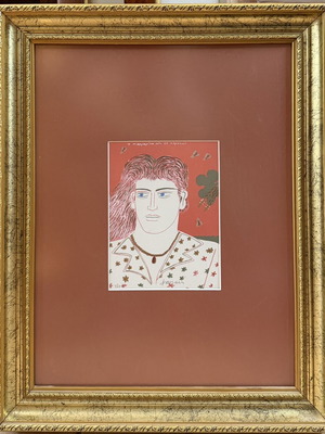 Alekos Fasianos Silk Screen Print like new, framed 42x52 cm