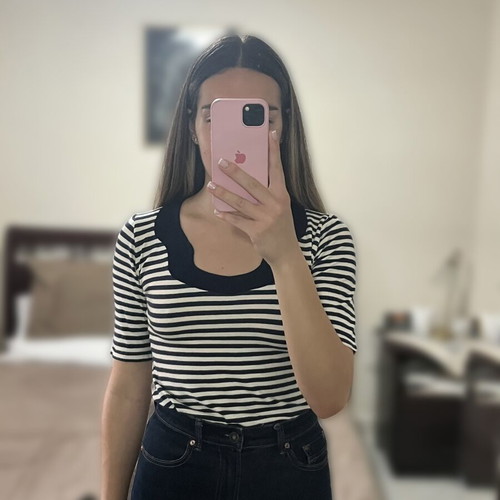 Blouse with elbow-length sleeves, size Small, like new, cotton