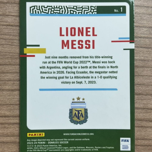 Panini Donruss Soccer Optic Lionel Messi 2023-24 card like new