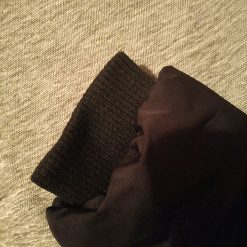 Black jacket with hood used, size S
