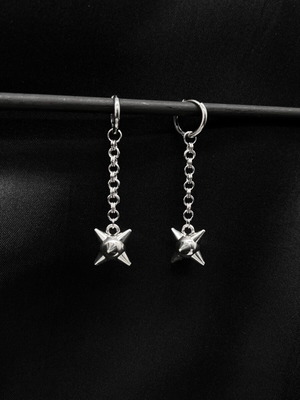Meteor Hammer earrings new, silver stainless steel
