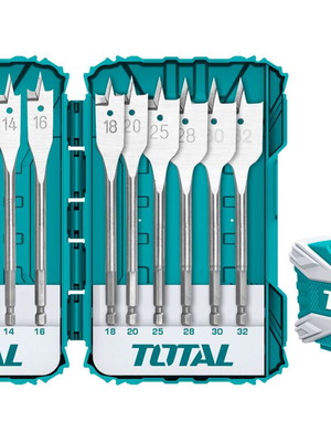 Set of 12 spade drill bits with hex shank for wood new