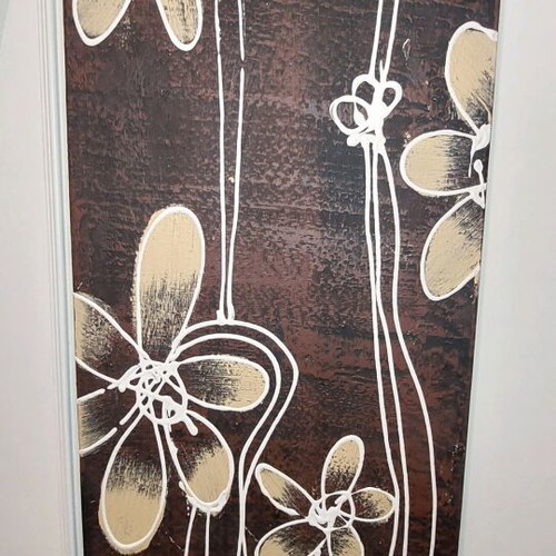 Stretched canvas with daisies new 30x70x3cm