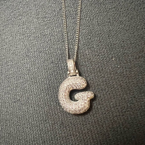 Necklace with stainless steel chain letter G new