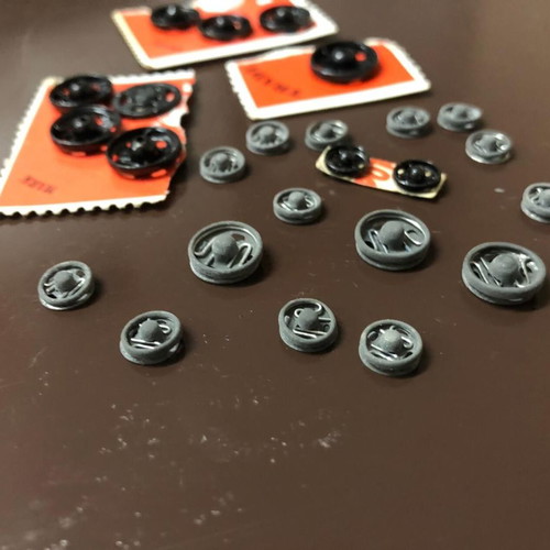 Metal snaps new, pack of 25 pieces, black and gray